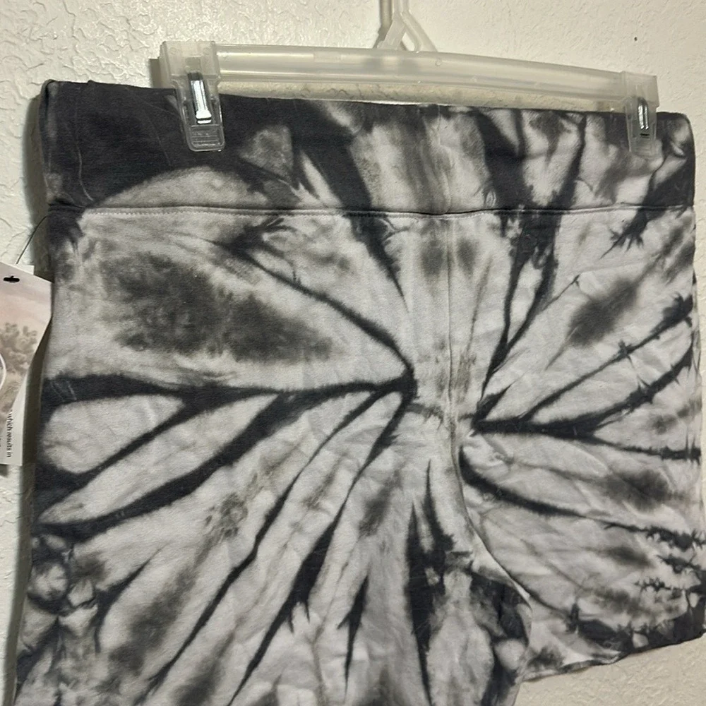 Sage‎ Collective Tie Dye Lounge Shorts Pavement Grey White Drawstring Large NEW